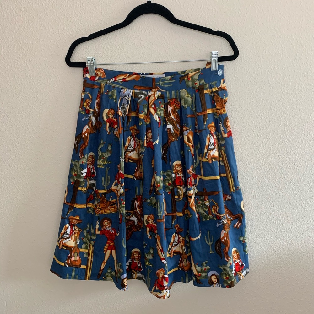 NWT Modcloth/Miss Lulo cowgirl pin-up a-line skirt